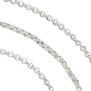 Solid Rolo Chain 1.5mm Rhodium-Plated Sterling Silver, 16"