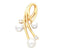 14k Yellow Gold Akoya Cultured Pearl and Diamond Pendant Slide