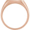 Men's Open Back Brushed Signet Semi-Polished 18k Rose Gold Ring (12mm) Size 10