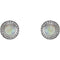 Opal and Diamond Halo-Style Earrings, Sterling Silver (5MM) (.2 Ctw, G-H Color, I1Clarity)