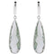 Two-Sided 27.9 Ctw Checkerboard Green Quartz Pear Sterling Silver Earrings