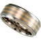 8mm Comfort Fit Titanium and 14k Yellow Gold Inlay Band Sizes 8 to 13