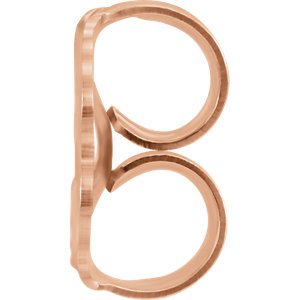 Initial Letter 'S' 14k Rose Gold Stud Earring (Single Earring)