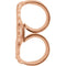 Initial Letter 'Q' 14k Rose Gold Stud Earring (Single Earring)