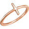 Sideways Cross 14k Rose Gold Ring