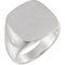 Men's Closed Back Square Signet Ring, 18k X1 White Gold (18mm) Size 11.5