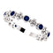 Chatham Created Blue Sapphire Beaded Ring, Rhodium-Plated Sterling Silver, Size 7