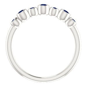 Platinum Blue Sapphire 7-Stone 3.25mm Ring