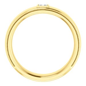 Men's 14k Yellow Gold Diamond 6.3mm Milgrain Band (.16 Ctw, Color G-H, SI2-SI3 Clarity) Size 10