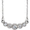 Platinum Graduated Bezel Set Diamond Necklace, 16-18" (1/5 Ctw, Color G-H, Clarity SI2-SI3)