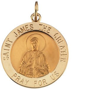 14k Yellow Gold St. James Medal (18.5 MM)