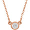 Diamond Solitaire 14k Rose Gold Pendant Necklace, 18" (1/6 Cttw)