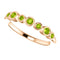 Peridot 7-Stone 3.25mm Ring, 14k Rose Gold, Size 7