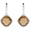 Two-Sided 21 Ctw Checkerboard Honey Quartz Antique Cushion Sterling Silver Earrings