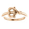 Girl's Cross with Heart 14k Rose Gold Youth Ring, Size 5.25