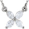 4-Stone Diamond Cluster 14k White Gold Pendant Necklace, 16" (.50 Cttw)