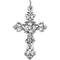 Ornamental Floral Crucifix Sterling Silver Pendant (37.4X23.2MM)