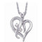 14k Yellow Gold Diamond Heart Necklace, 18"