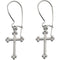 Girl's Botonee Cross Earrings, 14k White Gold (14x9MM)