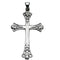 Men's Platinum Fleur de Lis Cross Pendant