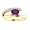 Amethyst and Diamond Bypass Ring, 14k Yellow Gold (.125 Ctw, G-H Color, I1 Clarity)