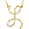 14k Yellow Gold Alphabet Initial Letter L Diamond Necklace, 17" (GH Color, I1 Clarity, 1/8 Cttw)