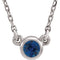 Chatham Created Blue Sapphire Solitaire 14k White Gold Pendant Necklace, 16"