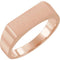 Men's Closed Back Brushed Rectangle Signet Semi-Polished 10k Rose Gold Ring (15x6mm) Size 10