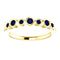 Blue Sapphire 7-Stone 3.25mm Ring, 14k Yellow Gold