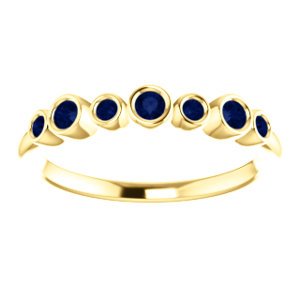 Blue Sapphire 7-Stone 3.25mm Ring, 14k Yellow Gold