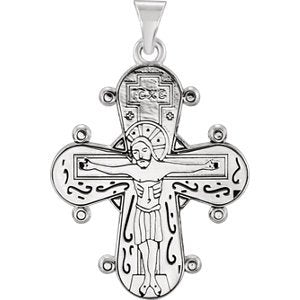 Men's Congo Cross 14k White Gold Pendant