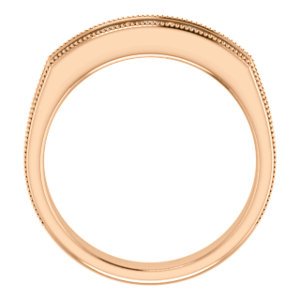 Men's Diamond Beaded Ring, 14k Rose Gold (1 Ctw, Color G-H, SI2-SI3) Size 13.5