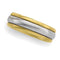 6mm 18k Yellow Gold and Platinum Two Tone Comfort Fit Design Band, Sizes 5 to 12.5