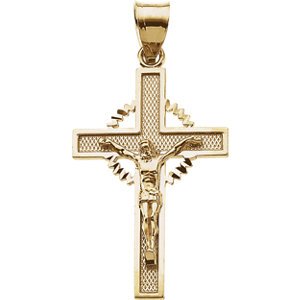 Celtic Crucifix 14k Yellow Gold Pendant (30.5X20.5MM)