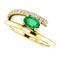 Emerald and Diamond Bypass Ring, 14k Yellow Gold (.125 Ctw, G-H Color, I1 Clarity)