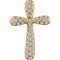 Diamond Petal Cross Pendant, Rhodium-Plated 14k Yellow Gold (.25 Ctw, H+ Color, I1 Clarity)