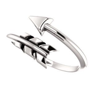 Bypass Arrow Ring, Rhodium-Plated 14k White Gold