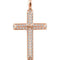 Diamond Angled Cross 14k Rose Gold Pendant (.75 Ctw, H+ Color, I1 Clarity)