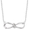 Slim-Profile Bow Necklace in Rhodium-Plated 14k White Gold, 18"