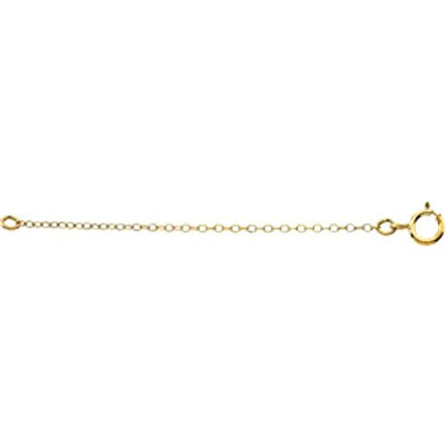 14k Yellow Gold Cable Chain Necklace Extender, Safety Chain, 2.25"