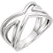 Platinum Criss Cross Ring