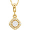 Diamond Halo Round Pendant Necklace in 14k Yellow Gold, 18" (1/5 Cttw)