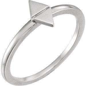 Geometric Stackable Ring, 14k White Gold, Size 4.75