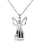 CZ Angel Ash Holder Pendant Necklace, Rhodium Plate Sterling Silver, 18"