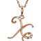 5-Stone Diamond Letter 'X' Initial 14k Rose Gold Pendant Necklace, 18" (.03 Cttw, GH, I1)