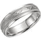 Patterned Milgrain 6mm Comfort-Fit 14k White Gold Band