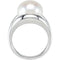 Freshwater Cultured White Pearl Ring, 12.00 MM - 13 MM, Sterling Silver, Size 6