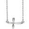 Platinum Sideways Cross Necklace, 18"