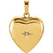 Petite 14k Yellow Gold Diamond Heart Locket Pendant (.0067 Ct, G-I Color, I3 Clarity)