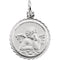 14k White Gold Round St. Raphael Medal with Wheat Frame